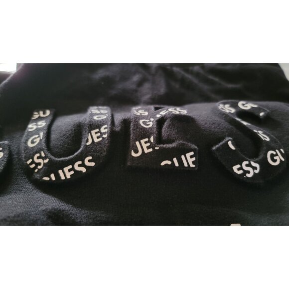 Vintage Guess Men's Doyd Logo Black T-Shirt with Embossed Letters - Picture 8 of 8